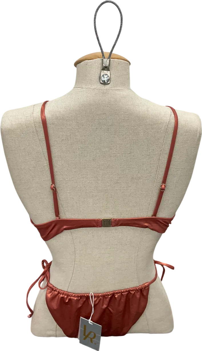 Lily Rose Brown Metallic Cinnamon Embellished Bikini UK S