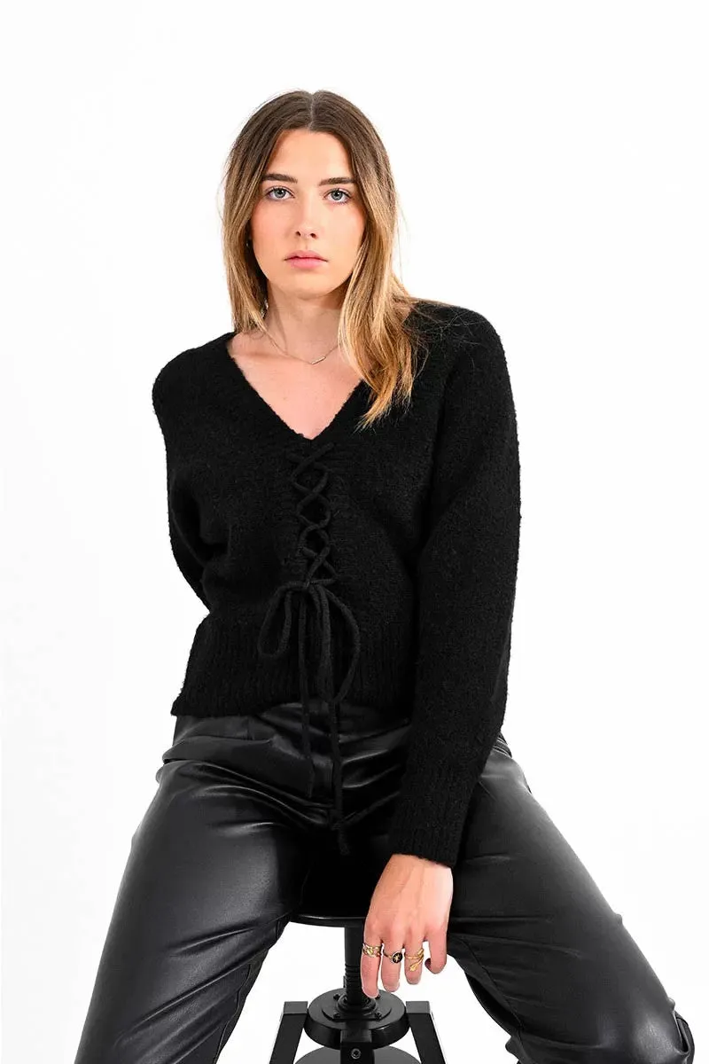 Lottie Lace Up Sweater