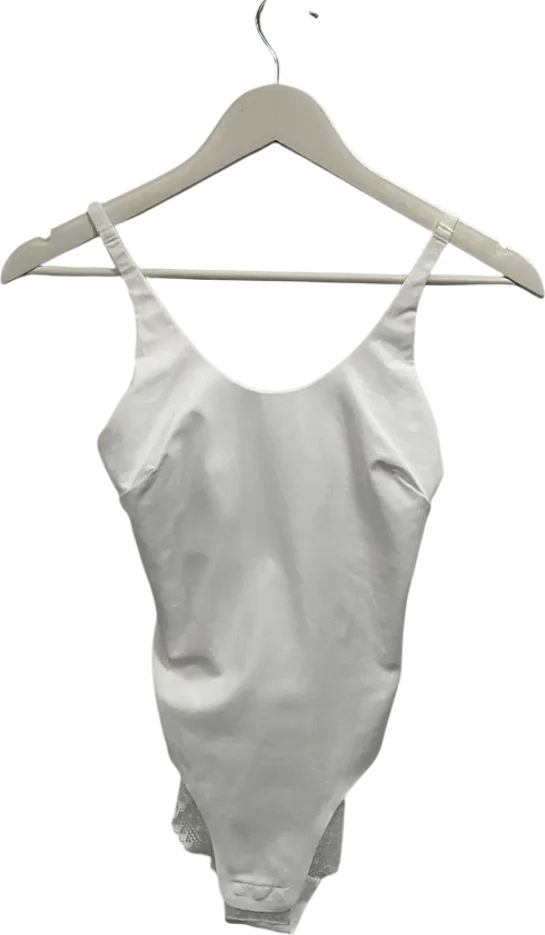 M&S White Lace Trimmed Bodysuit UK 8