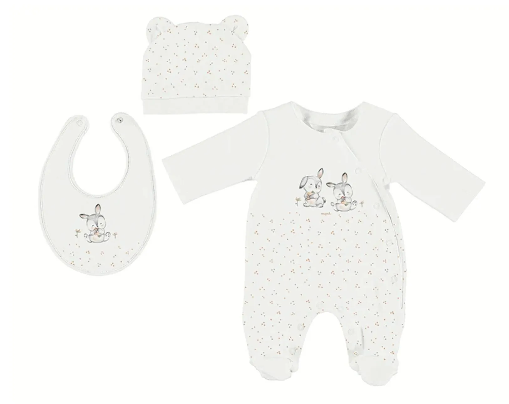 Mayoral 9208 Spanish Bunny Rabbit Pyjamas, Hat and Bib In Stock Now