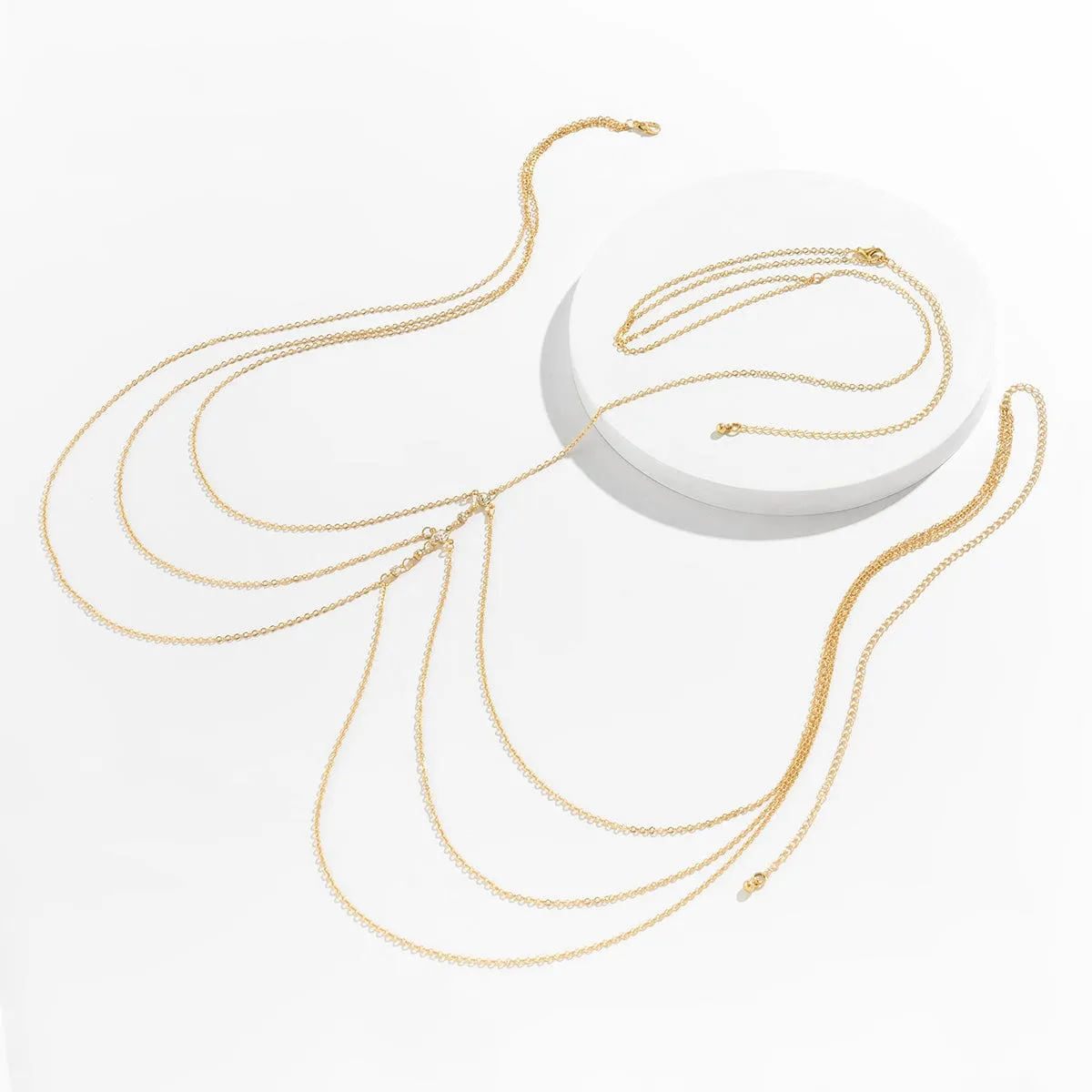Minimalist Layered Rhinestone Body Chain Necklace