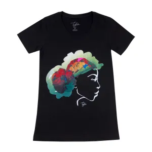 MISS AFRICA WITH CULTURE NIGHT HEAD WRAP (LADIES SHORT SLEEVE T-SHIRT)
