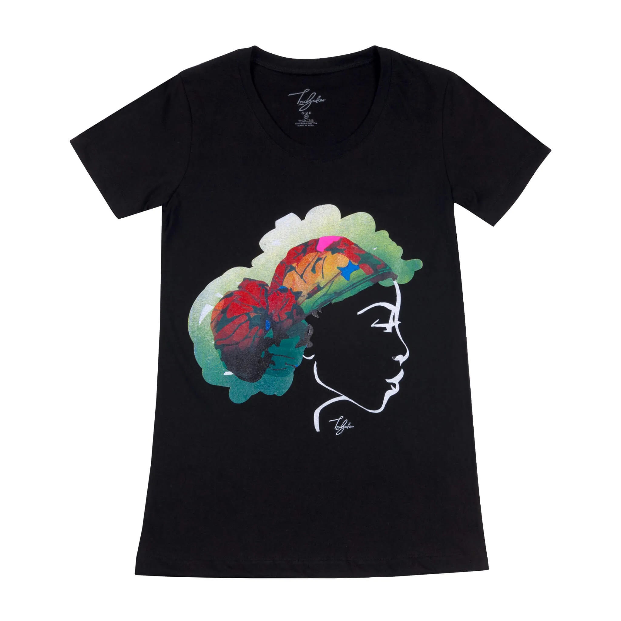 MISS AFRICA WITH CULTURE NIGHT HEAD WRAP (LADIES SHORT SLEEVE T-SHIRT)