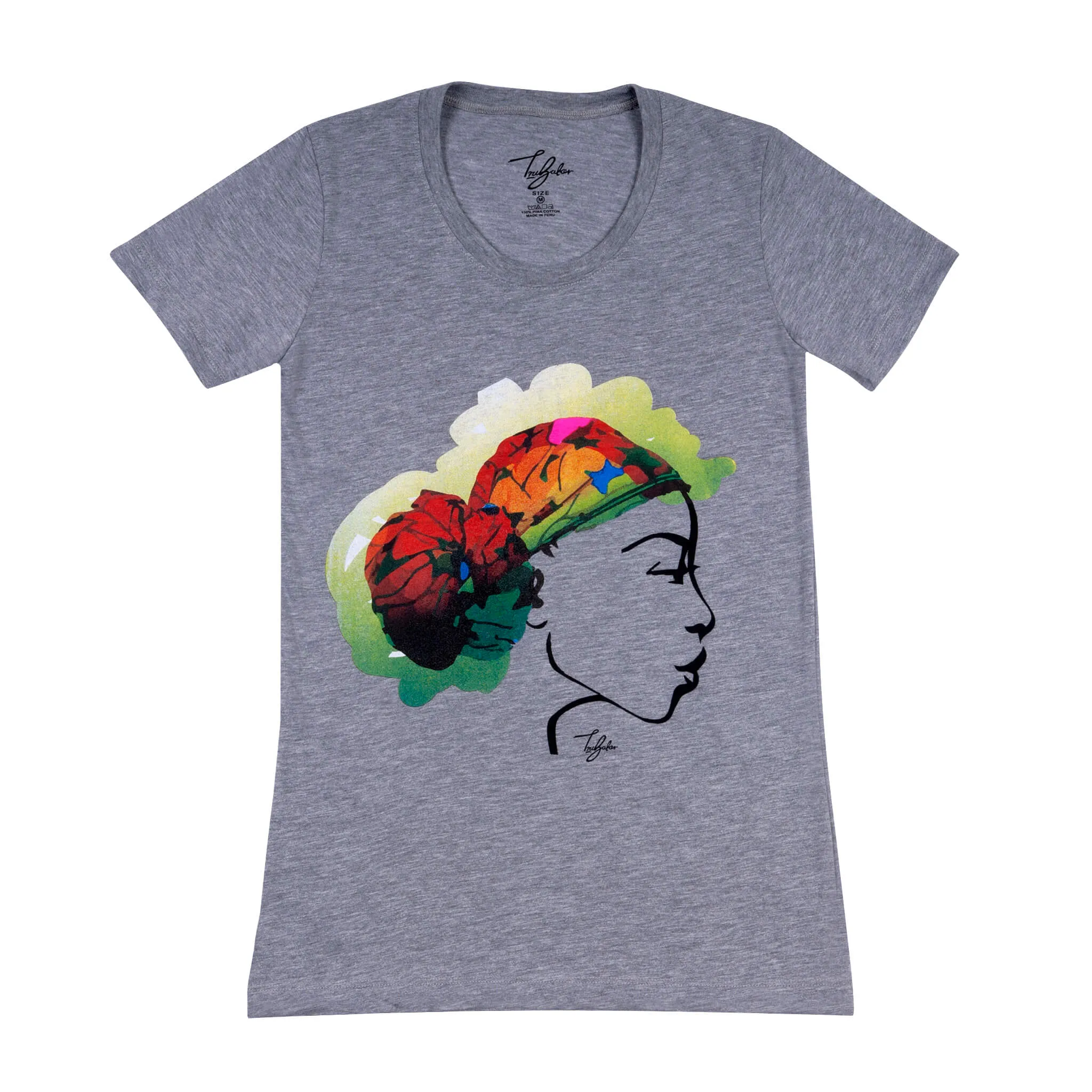 MISS AFRICA WITH CULTURE NIGHT HEAD WRAP (LADIES SHORT SLEEVE T-SHIRT)