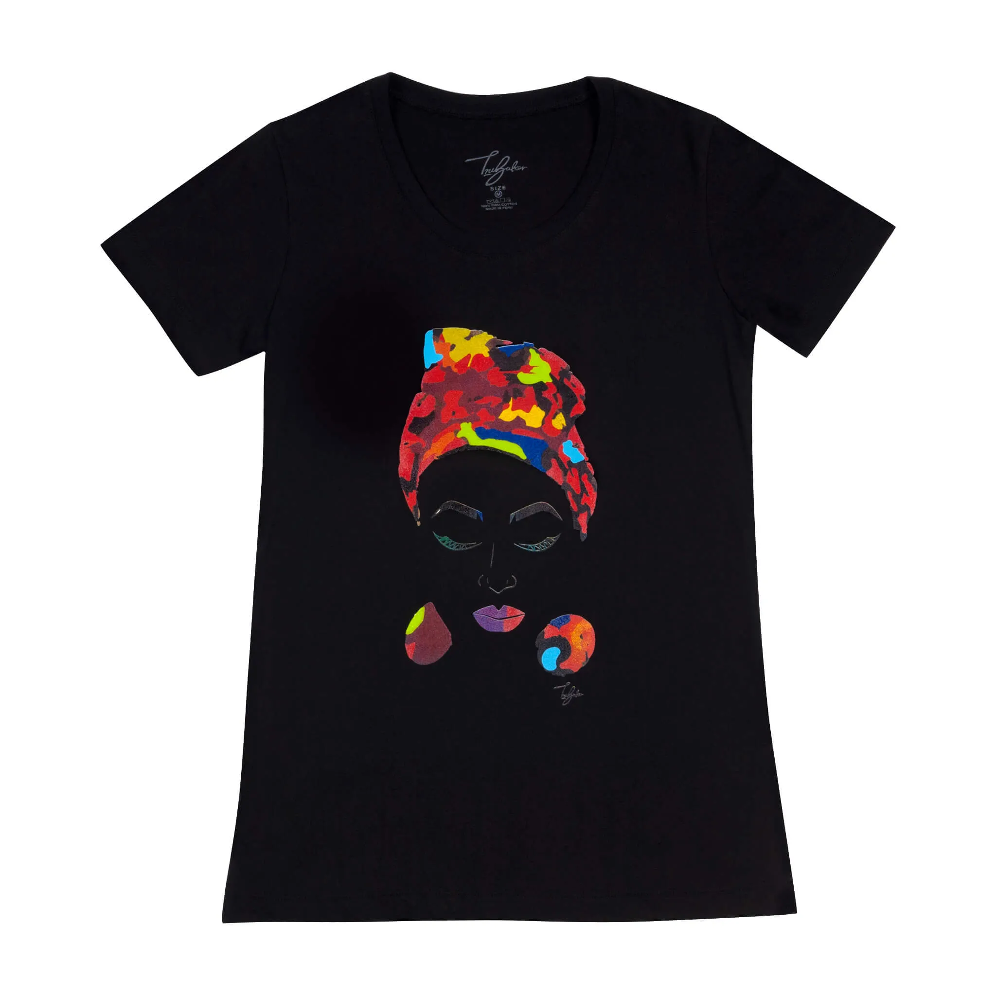 MISS AFRICA WITH MEDLEY HEAD WRAP (LADIES SHORT SLEEVE T-SHIRT)