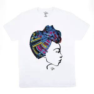 MISS AFRICA WITH TRIBAL TRADITION HEAD WRAP (UNISEX SHORT SLEEVE T-SHIRT)