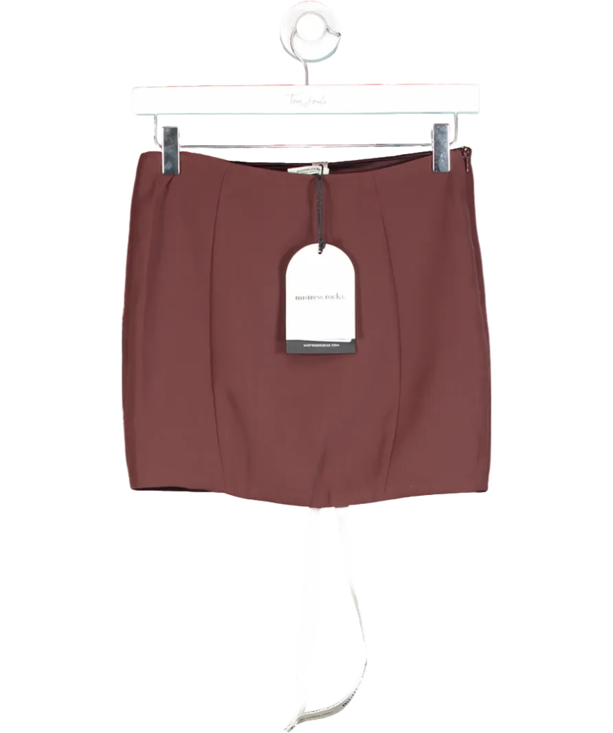 Mistress Rocks Brown Chocolate Mini Skirt UK XS