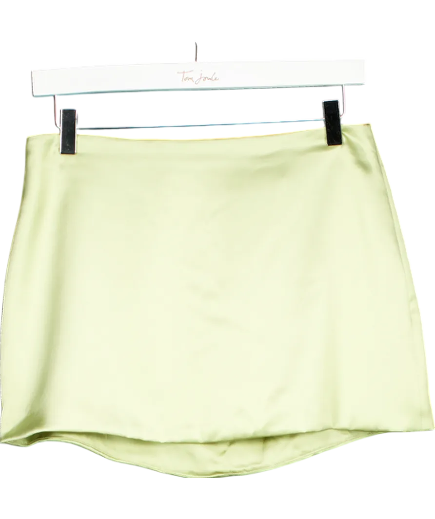 Mistress Rocks Green Satin Mini Skirt UK S