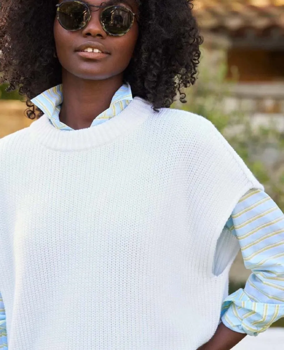 Montecito Sweater Vest White