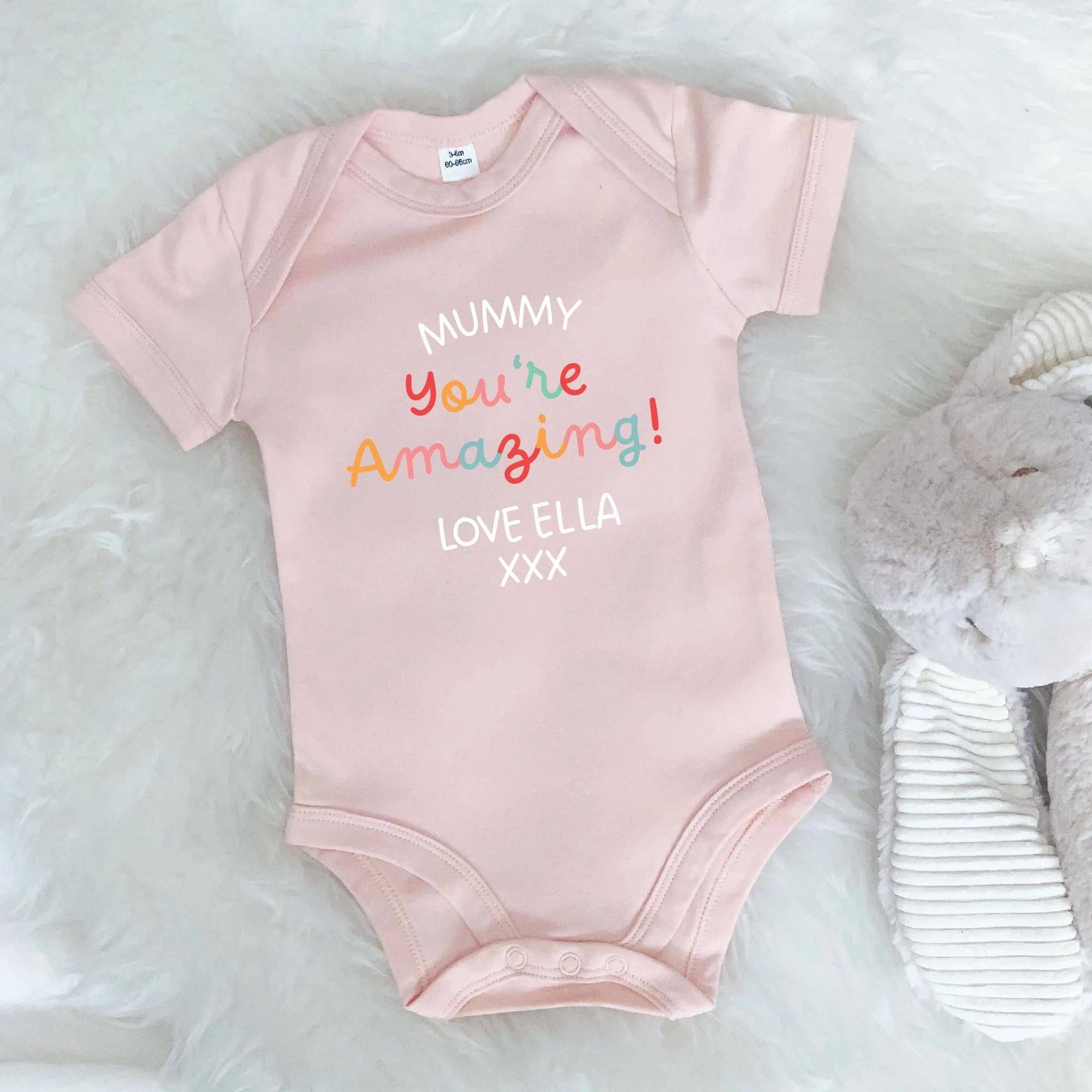 Mummy You're Amazing Personalised Bright Babygrow