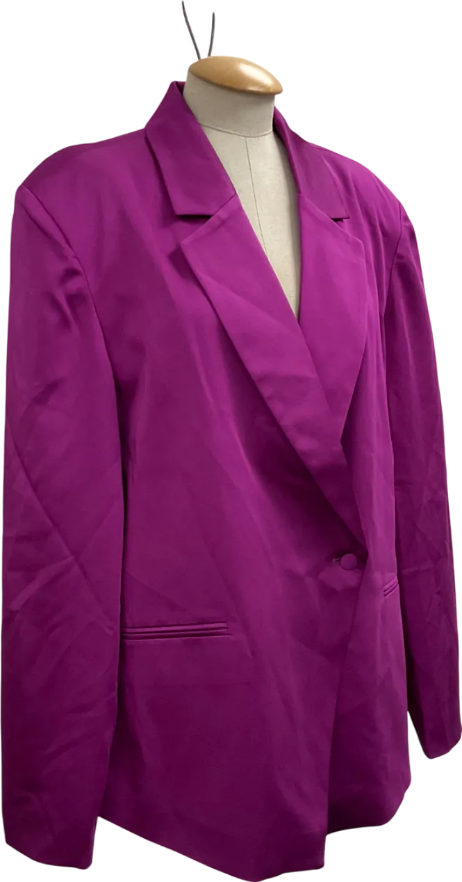 My Jewellery Purple Oversized Satin Blazer UK XL