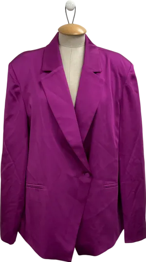 My Jewellery Purple Oversized Satin Blazer UK XL