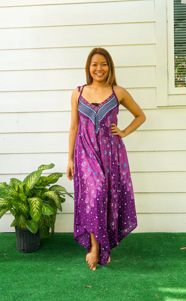 Mystic Peacock Feather Boho Jumpsuit