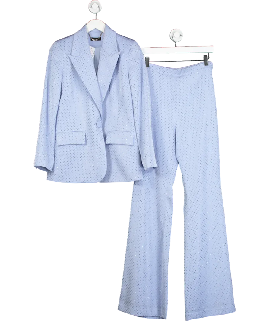Nadine Merabi Blue Kira Embellished Suit UK S