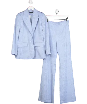 Nadine Merabi Blue Kira Embellished Suit UK S