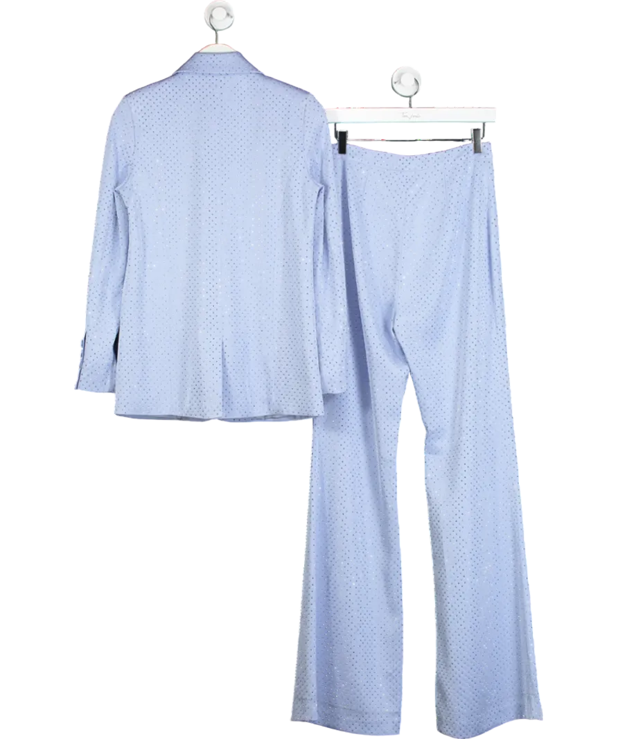 Nadine Merabi Blue Kira Embellished Suit UK S
