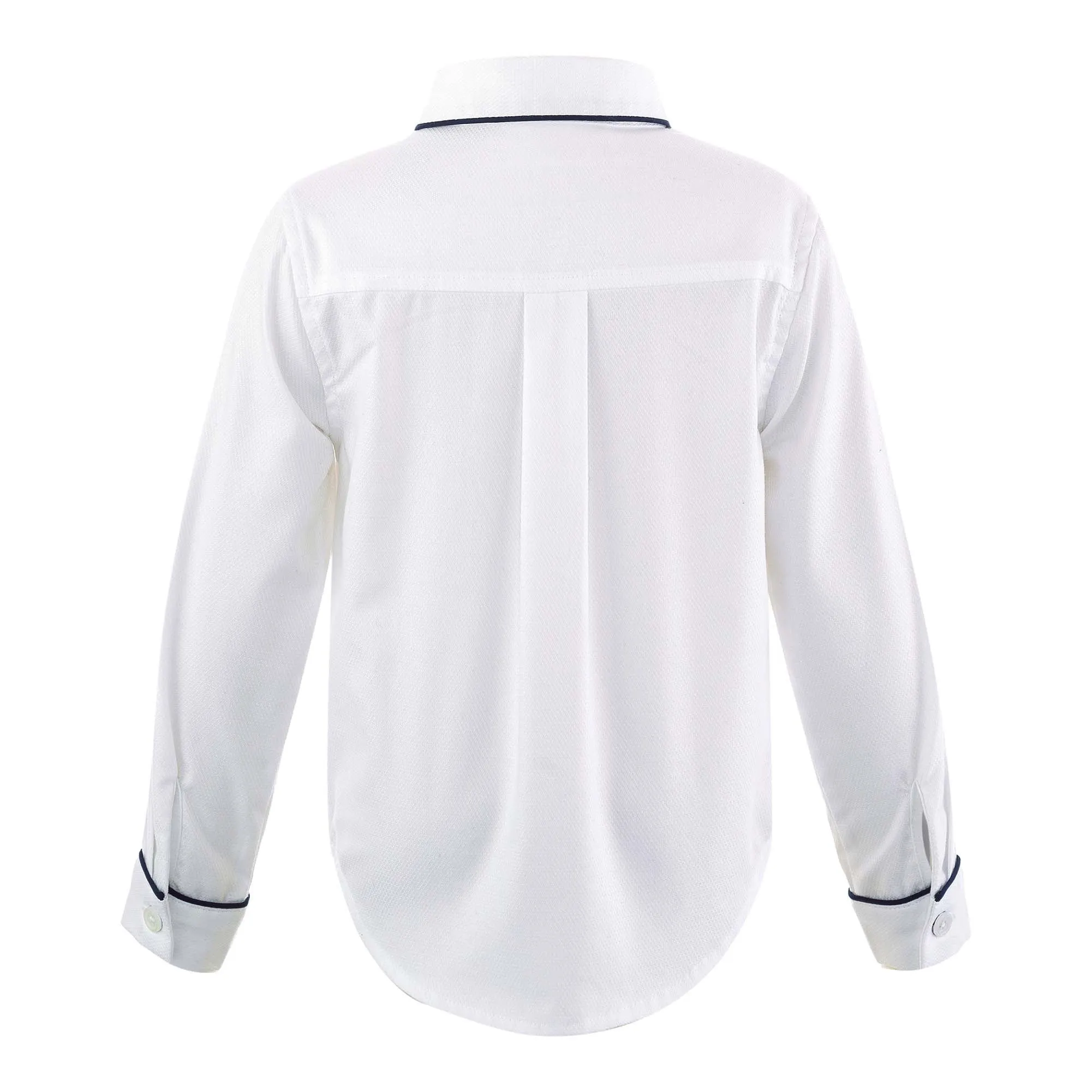 Navy Piped Pique Shirt