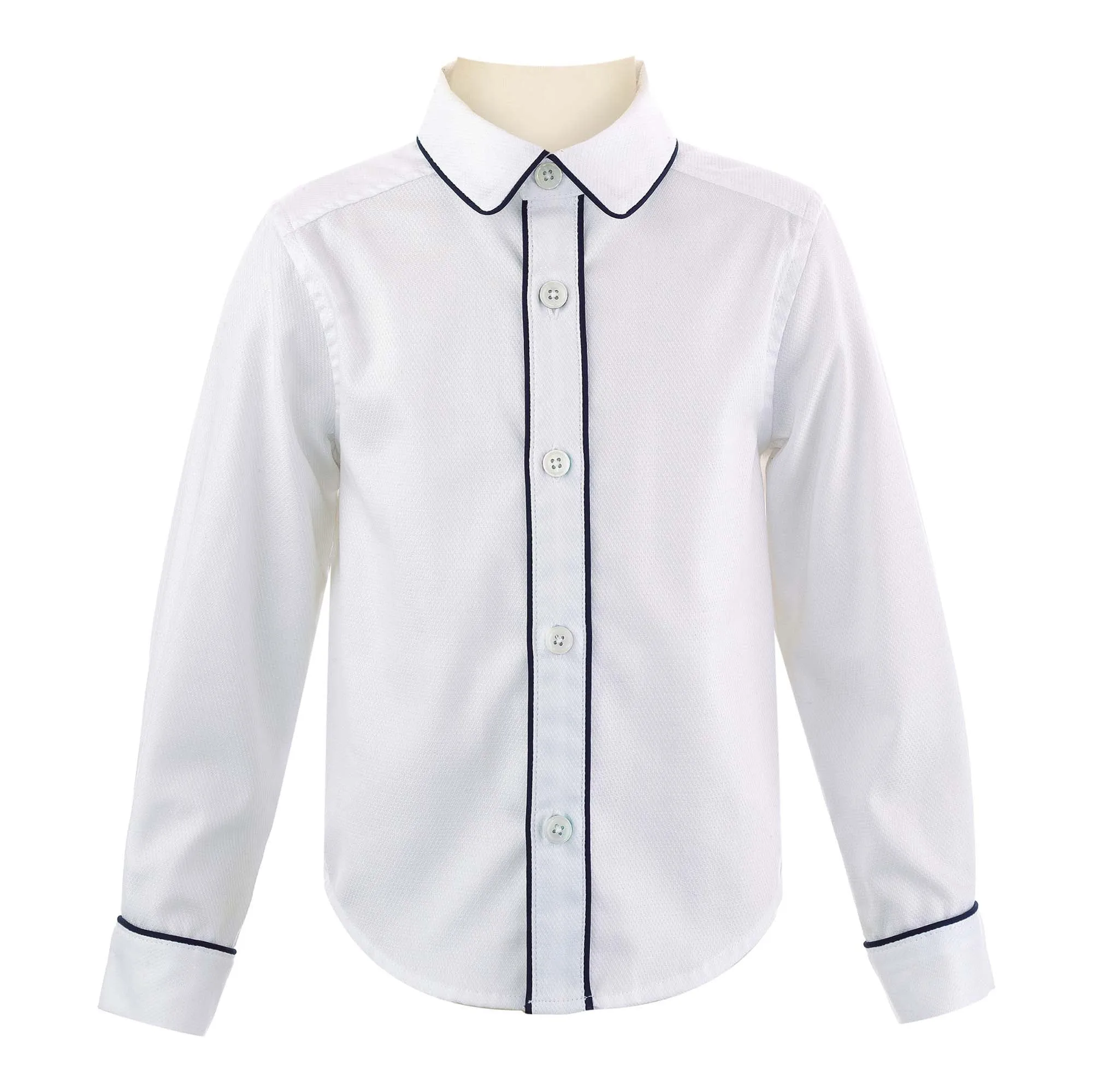 Navy Piped Pique Shirt