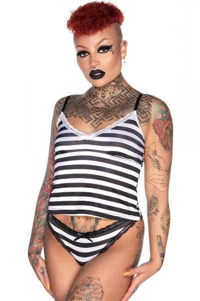 Never Trust the Living Cami - Black/White -
