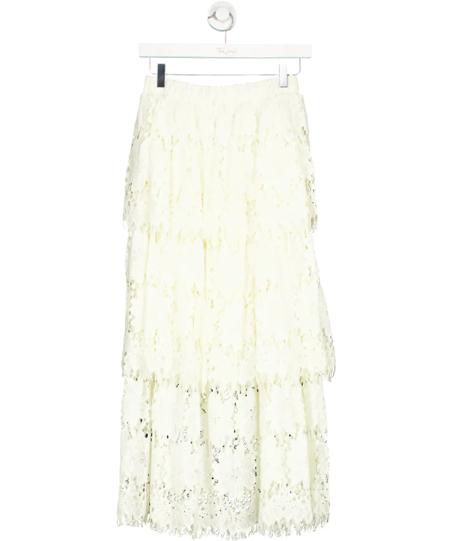 Next Cream Layered Lace Skirt UK 8