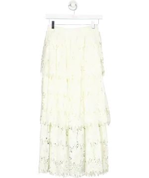 Next Cream Layered Lace Skirt UK 8
