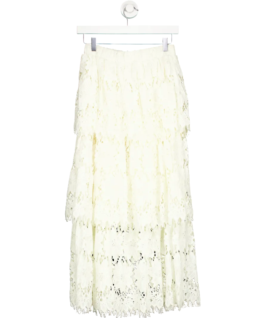 Next Cream Layered Lace Skirt UK 8