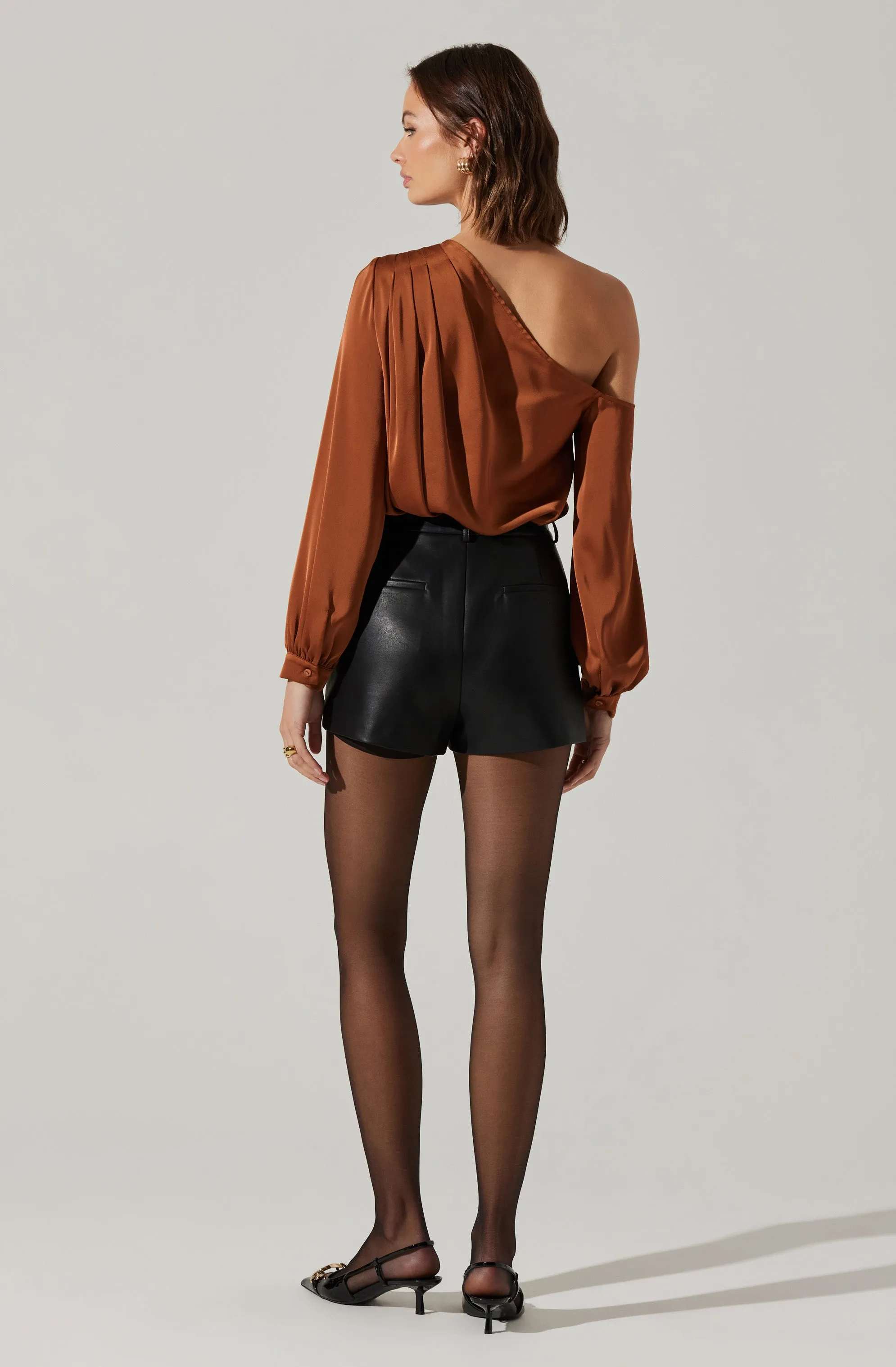 Nieves Satin One Shoulder Top