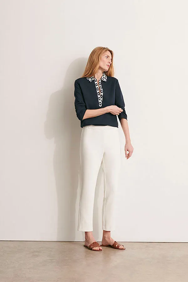PACO11 OFF-WHITE STRAIGHT TROUSERS