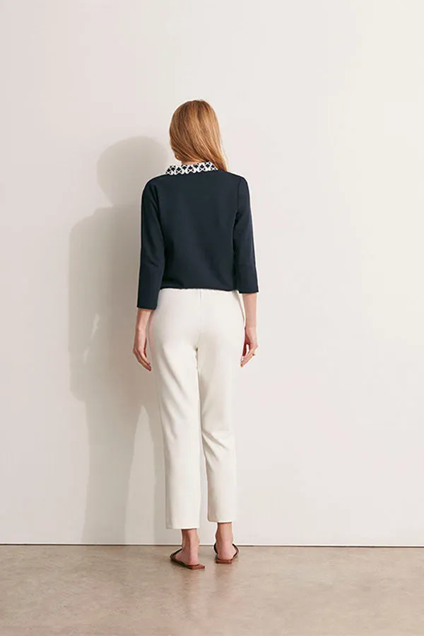 PACO11 OFF-WHITE STRAIGHT TROUSERS
