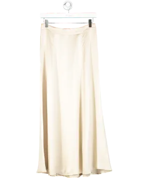 Paris Atelier- & Other Stories Cream Satin Midi Skirt UK 8
