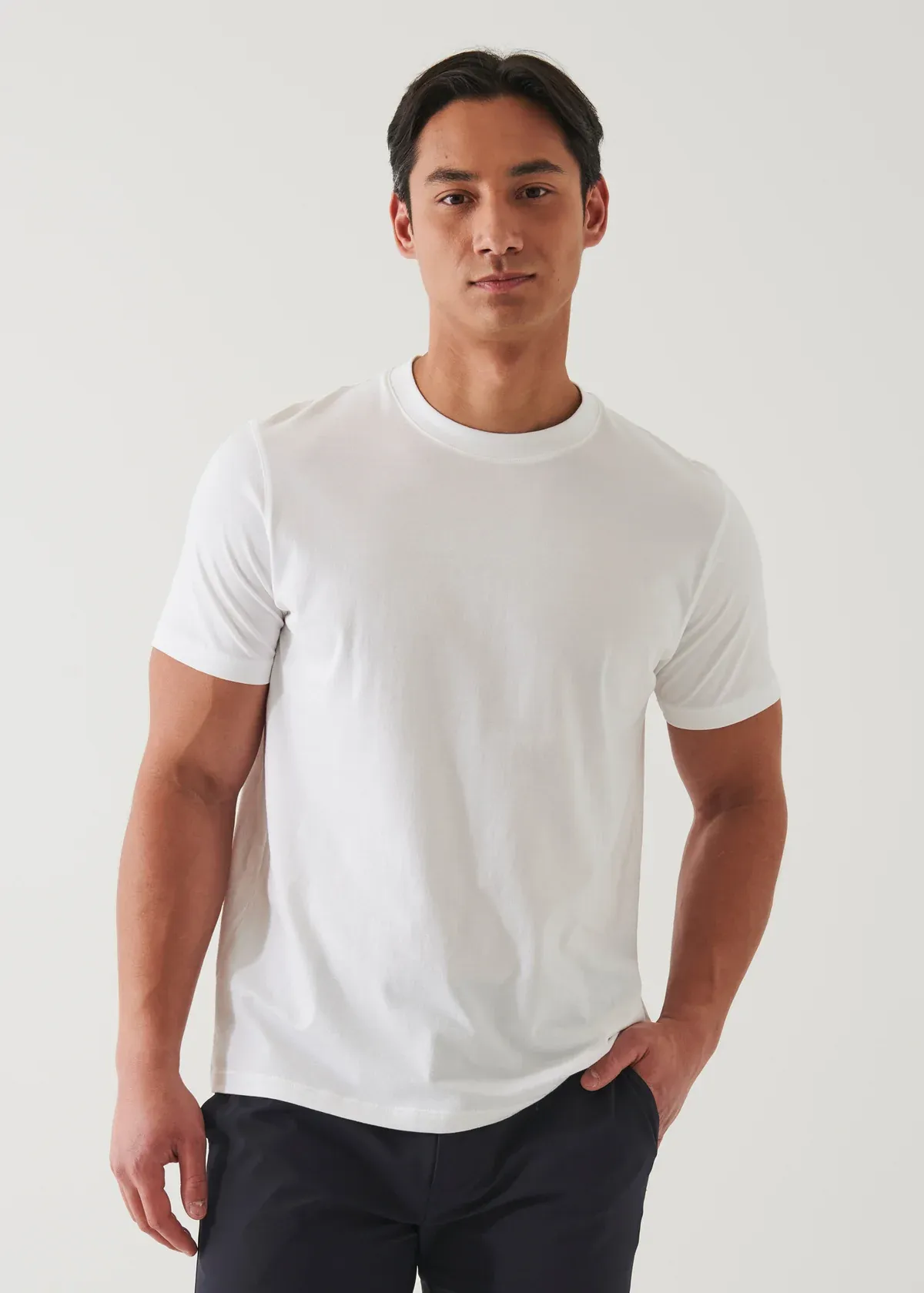 Patrick Assaraf Crew Knit T-Shirt- White