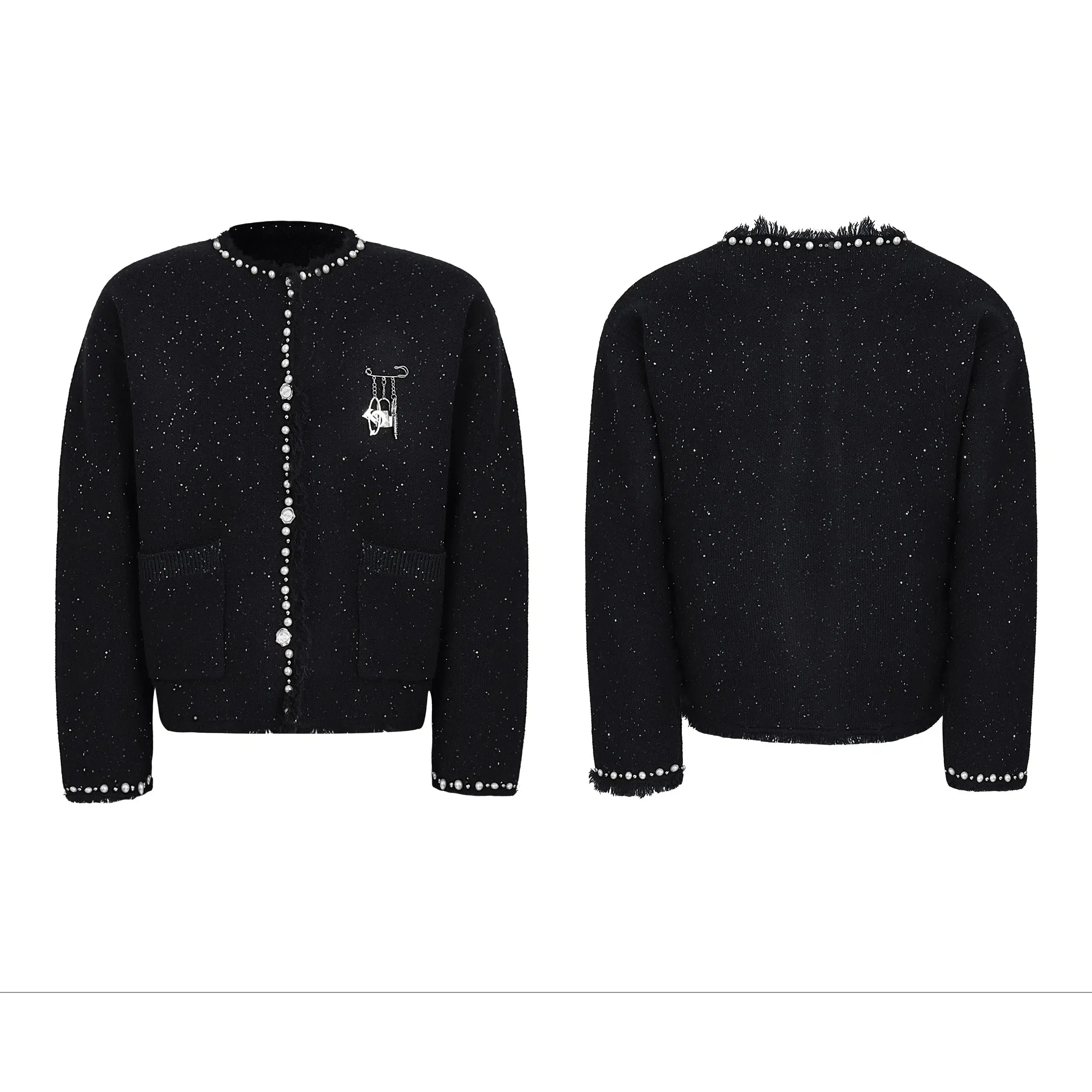 Pearl Embellished Knit Cardigan