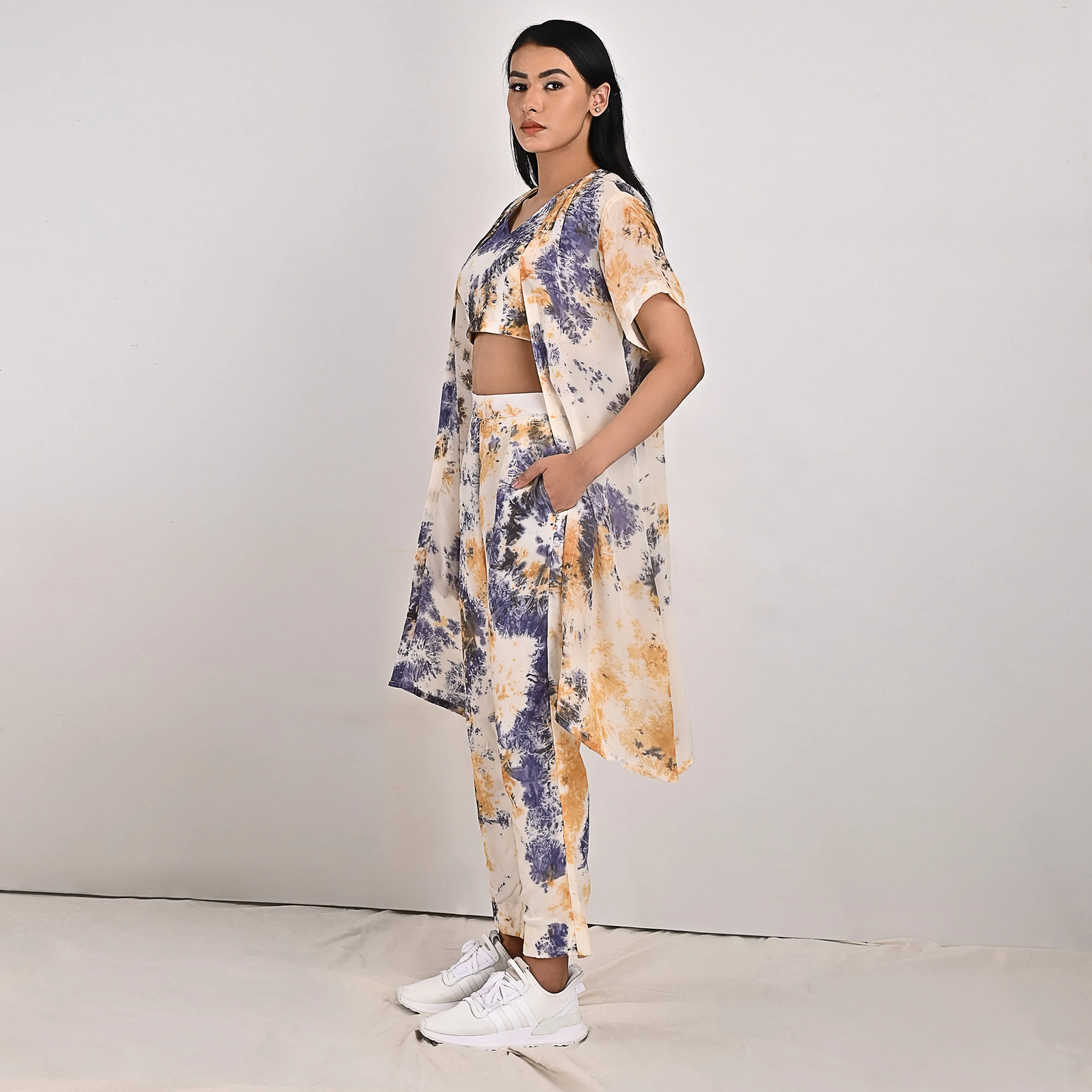 Penelope - Tie & Dye Co-ord Crop Top & Straight Pant