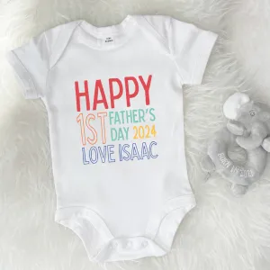 Personalised First Fathers Day Babygrow 2024