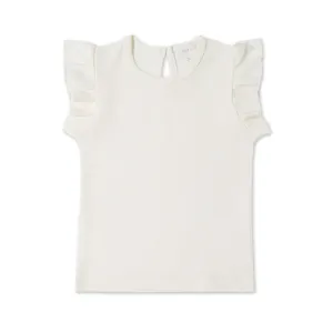Pima Cotton Lila Top - Rüschentop aus Baumwolle