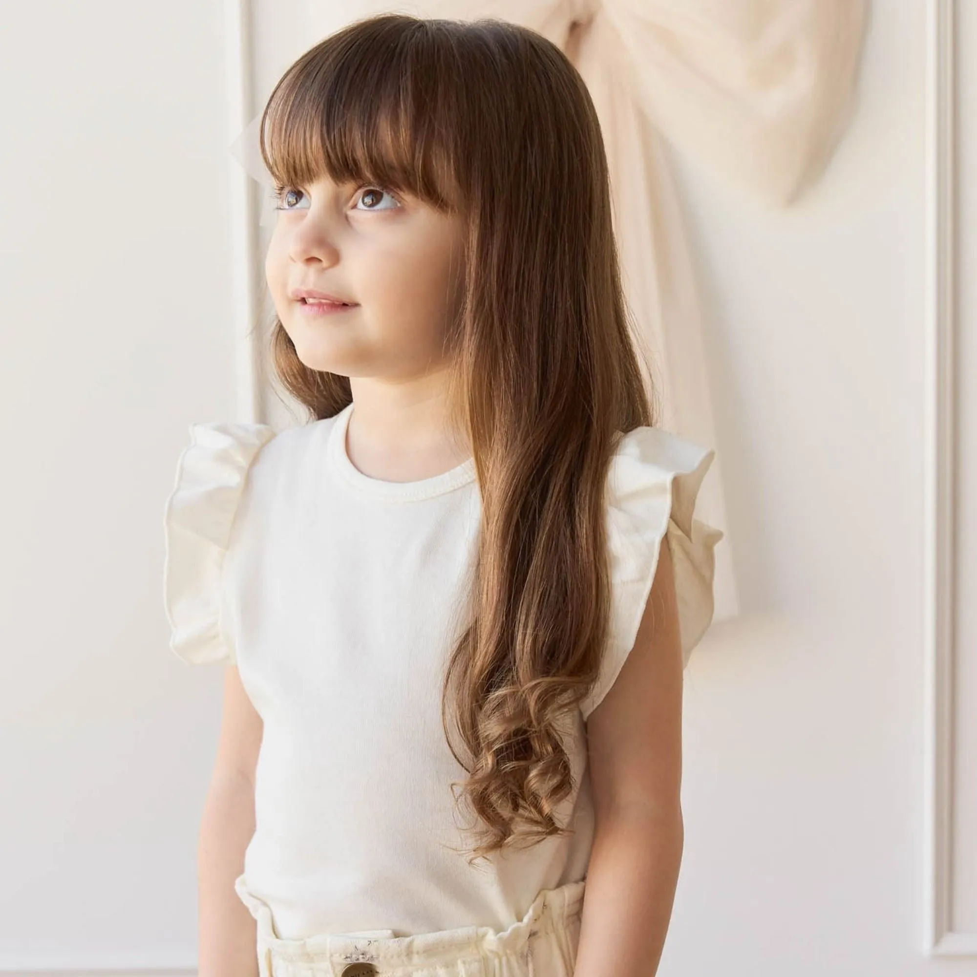 Pima Cotton Lila Top - Rüschentop aus Baumwolle