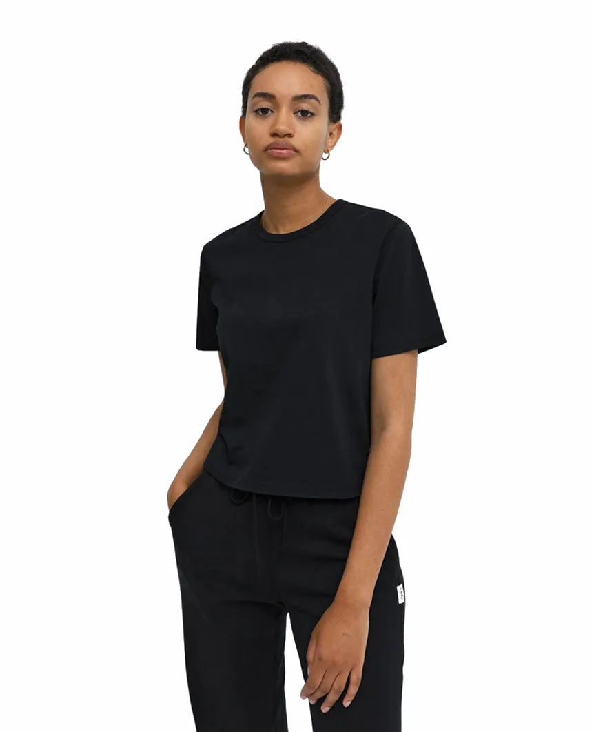 Pima Jersey Box Fit T-Shirt Womens Black