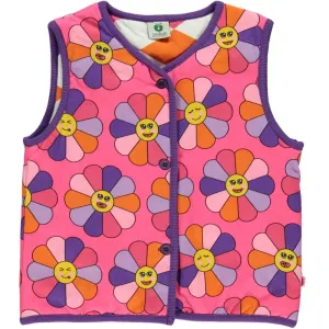 Pink Flower Reversible Vest - 1 Left Size 11-12 years