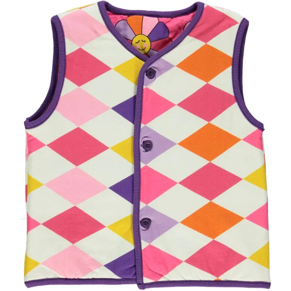 Pink Flower Reversible Vest - 1 Left Size 11-12 years