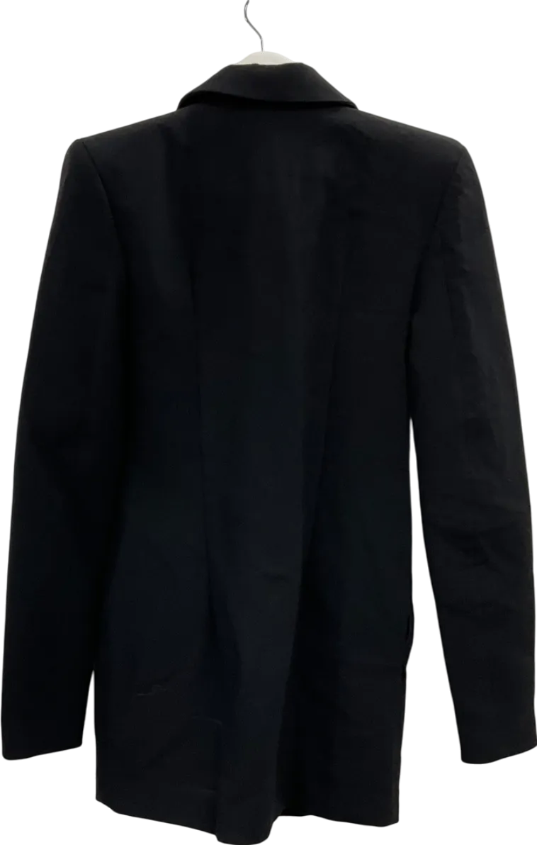 PrettyLittleThing Black Tailored Satin Lapel Blazer Dress UK 8