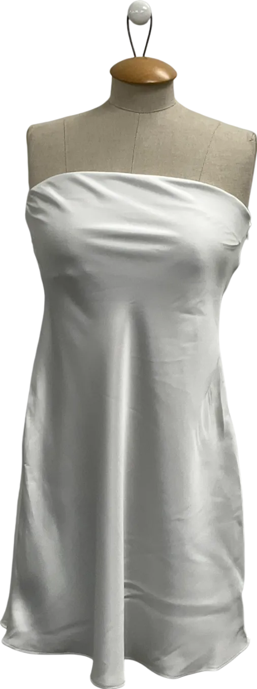Primark White Strapless Satin Dress UK 12