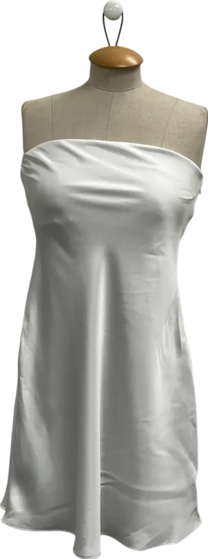 Primark White Strapless Satin Dress UK 12