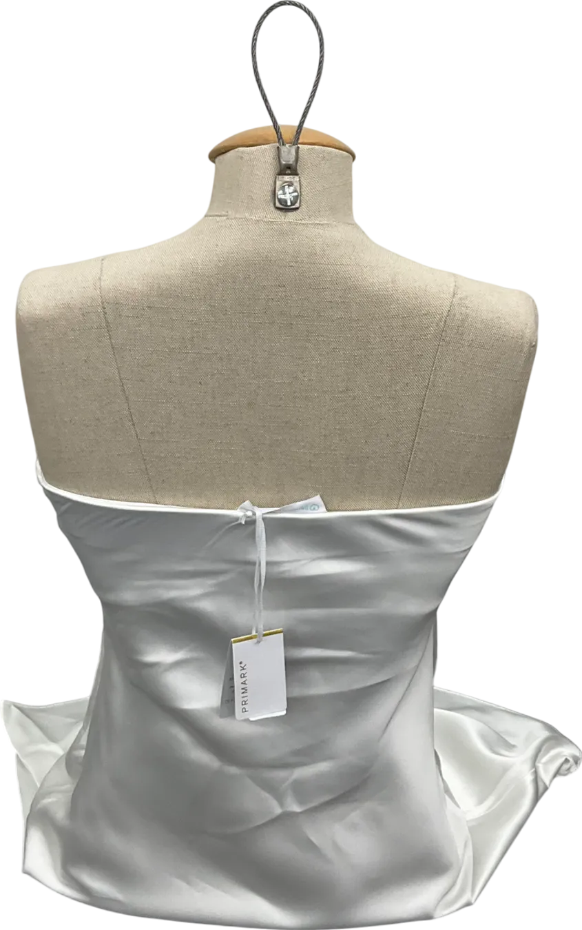 Primark White Strapless Satin Dress UK 12