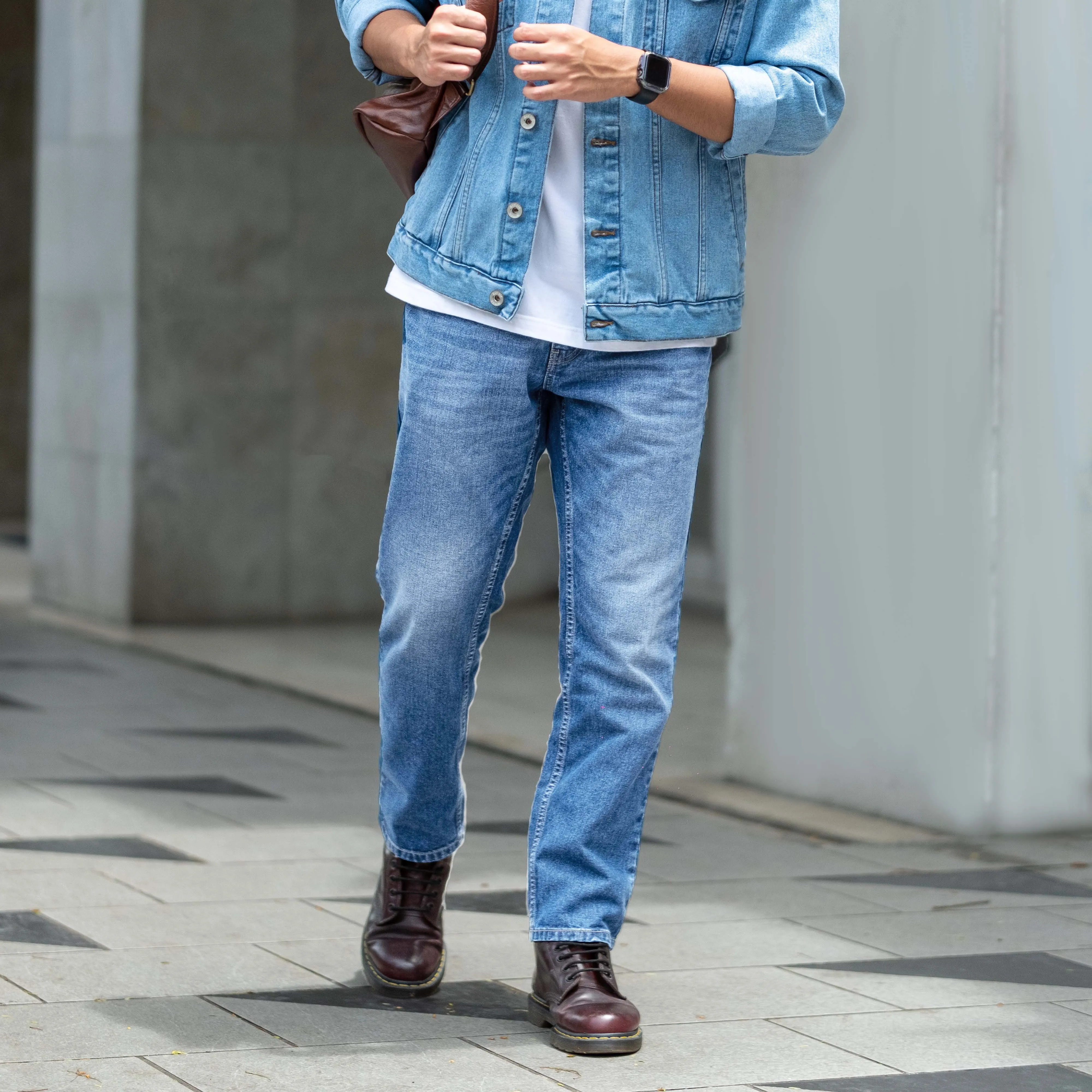 Prime Celana Jeans Denim Pria Regular Fit Long Pants