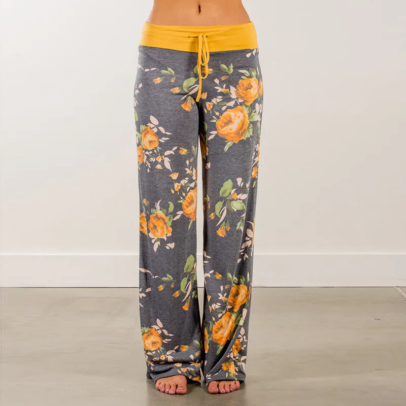 Printed Casual Wide-Leg Pants