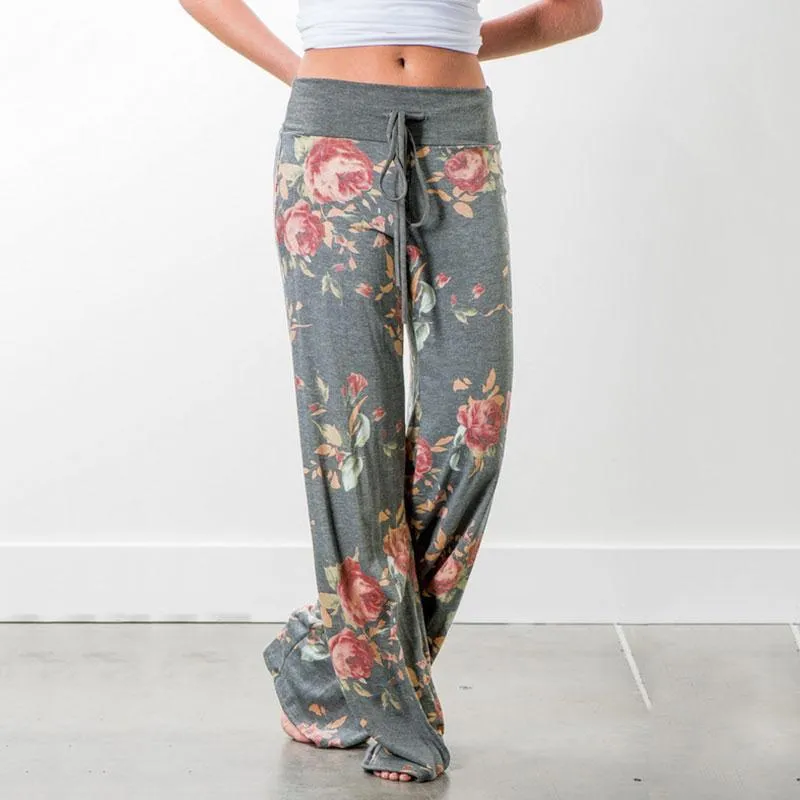 Printed Casual Wide-Leg Pants