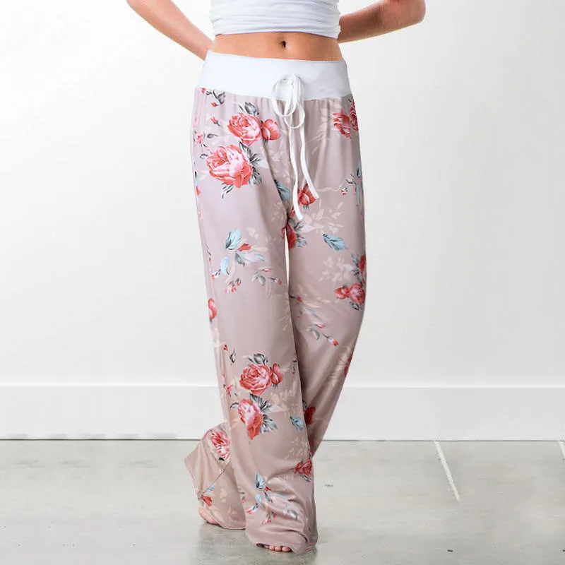 Printed Casual Wide-Leg Pants
