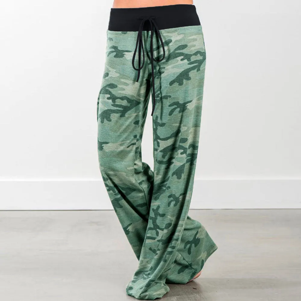 Printed Casual Wide-Leg Pants