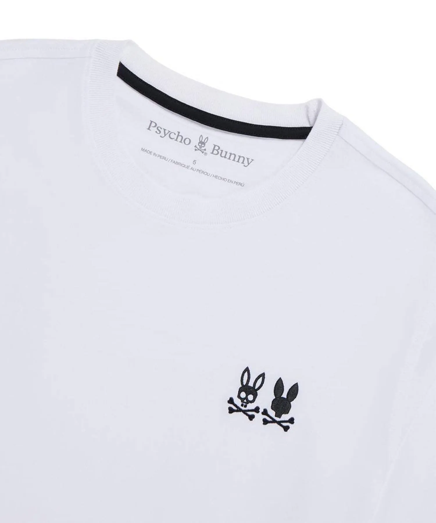 Psycho Bunny Kingwood Embroidered Twin Bunny Tee - White