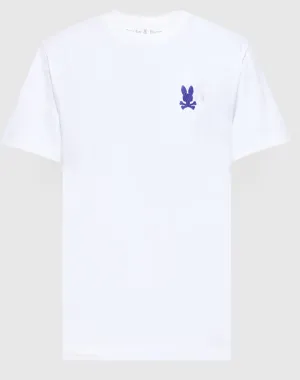 Psycho Bunny Pierce Embroidered Back Tee - White & Blue